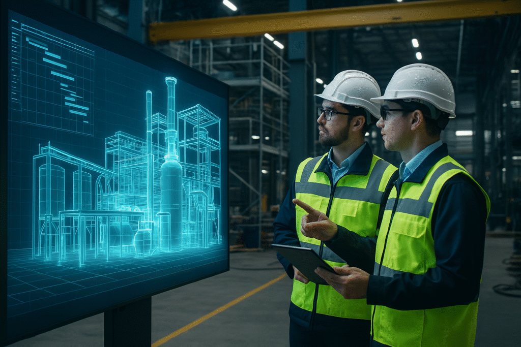 ingenieure überwachen den baufortschritt